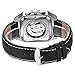 Gute Mens Chronograph Mechanical Watches, Automatic Classic Roman Business Calendar Wristwatch with Black Leather Strap Blue 6 hands