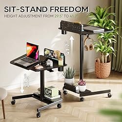 JOY worker Mobile Standing Desk with 60° Tiltable
