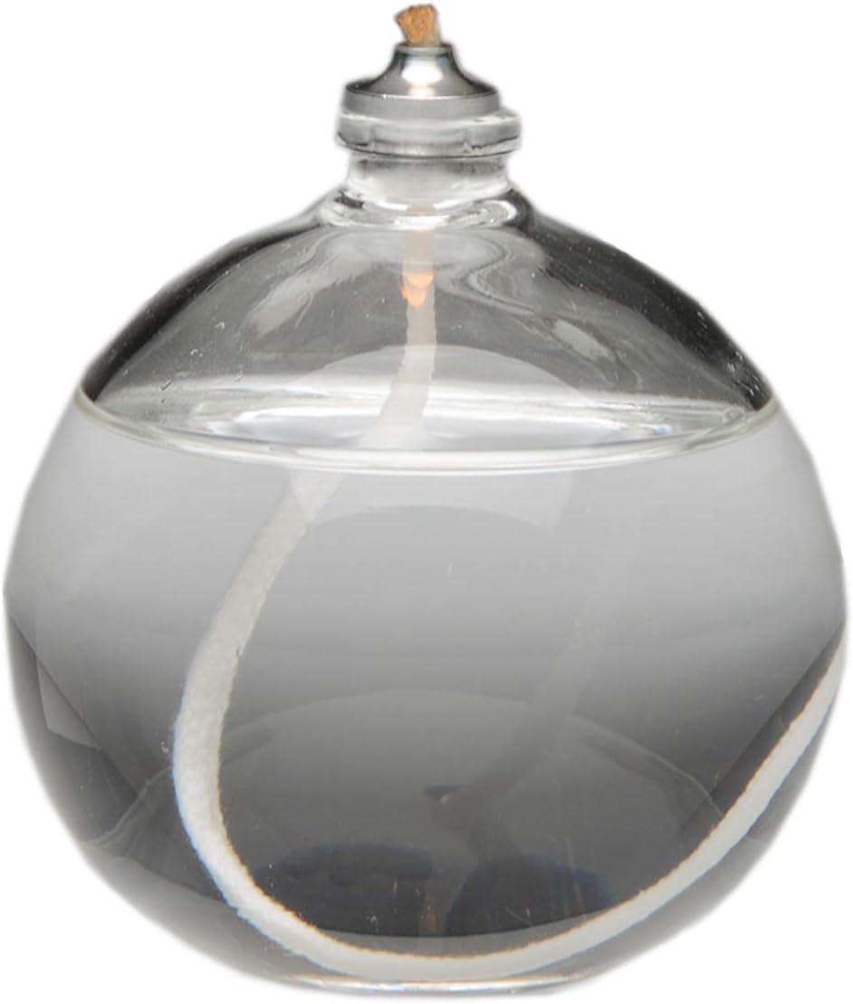 Oil Lamps & Accessories - Firefly Refillable Liquid Bliss Petite Round Glass Oil Candle - Sturdy Borosillicate Glass - Eco Friendly