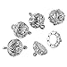 BEADNOVA 5 Pcs Bling Rhinestone Pave Ball Magnetic Beads Clasp Strong Jewelry Clasps Findings for Bracelet Necklace Jewelry Making (Silver Plated)