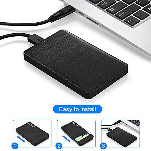 Neeyer USB C Hard Drive Enclosure USB 3.1 Type C to SATA External Hard Drive Disk Case Adapter Housing for 9.5mm 7mm 2.5 Inch SATA I II III, PS4, HDD, SSD, 6Gbps Fast Speed UASP Tool Free ... - Thumbnail 4