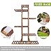 Wisfor Wooden Plant Stand for Indoor Plants, 6 Tiered Tall Plant Shelf Stand for Balcony Garden Flower Display Holder Stand