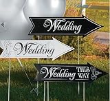 Wedding Directional Road Signs (3 Cardboard Signs) Includes Metal Stakes