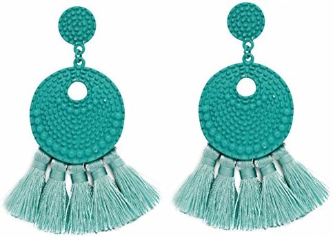 MOOCHI Women's Acrylic Thread Tassel Earrings Vogue Statement Drop Dangle Trend Jewelry