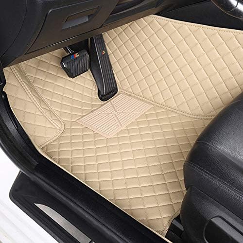 AUTURN Waterproof Custom Fit Luxury XPE Leather Car Floor Mats All Weather 3D Full Surrounded Front Rear Car Floor Liners for Toyota Corolla 2014-2018, Beige