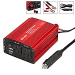 Car Power Inverter 350W DC 12V to AC 110V Converter with 2 AC Outlets + 2 USB Charging Ports 4.8A Car Adapter Charger for Laptop Smartphones and Tablets