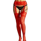 deladola Women's Lingerie Garter Belt Stocking Lace Sexy Fishnet Thigh High Tights Suspender Pantyhose