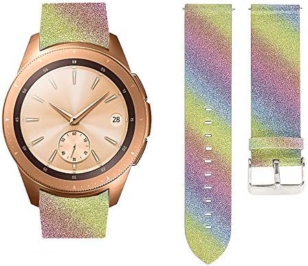 AKOPUGA Compatible with Galaxy Gear S2 Watch Bands 20mm/42mm Shiny Leather Strap Glitter Sparkling Wristband for Samsung Galaxy Watch 42mm/S2 Classic Smartwatch/SM-R810/SM-R815(Seven Color 20mm/42mm)