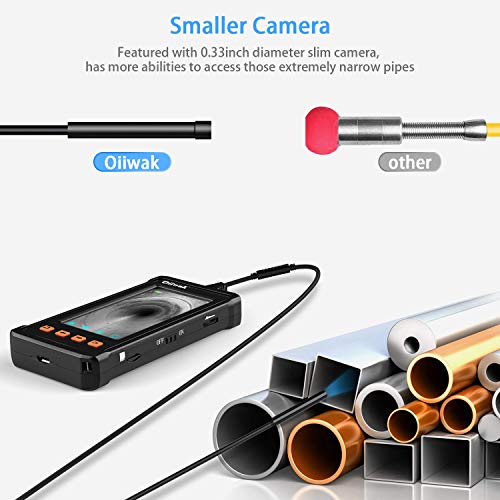 50FT Industrial Endoscope, Oiiwak Inspection Camera for Industrial Pipe Sewer Drain Plumbing Borescope 1080P HD 4.3inch LCD Screen Waterproof IP68 Snake Camera with 6 LED Lights(15m) - Thumbnail 2