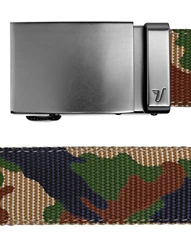 Mission Belt Men's Ratchet Belt - Commando - Gunmetal Buckle / Camo Nylon Strap, Large (36 - 38)