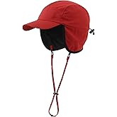 Home Prefer Waterproof Men's Winter Hats with Visor Warm Fleece Lined Baseball Cap Earflaps Trooper Trapper Hat for Men