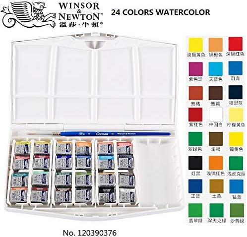 Winsor&Newton Cotman 8/12/24/36/45 Colors Half Pans Solid Watercolor Paints Set Pigment Art Supplies