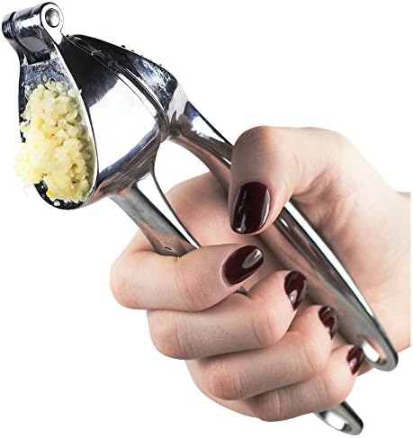 Chefs Gizmos Garlic Press with Built-In Cleaner and Large Hopper - Easy to Use Mincer, Crusher with Ergonomic Design is Made from Heavy Duty, Rust Resistant Zinc Alloy.