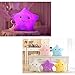 Star Plush Pillow - Mu Yangren LED Night light Creative Stuffed Toys for Kids Children (purple)