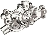 NEW SOUTHWEST SPEED POLISHED ALUMINUM SHORT SMALL BLOCK CHEVY WATER PUMP, SBC, PRECISION IMPELLER, 1/2