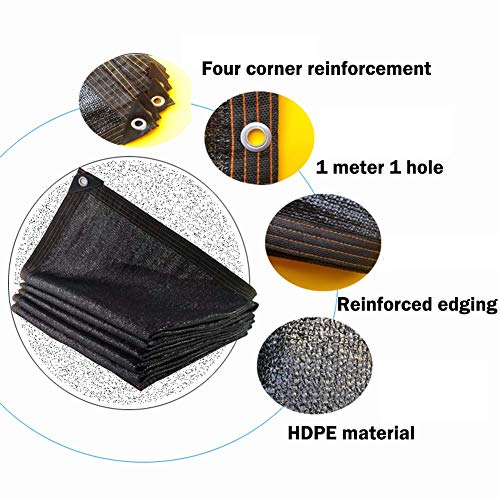 SYY Sonnensegel Schattennetz, Verdickte Und Verschlüsselte Schwarze Markise, 95% Sonnenschutz Und UV-Schutz, Großer… – Bild 7