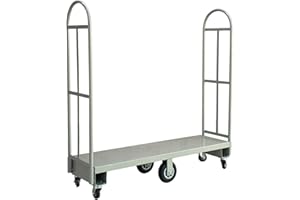 OREALLANDROL Heavy Duty Narrow Aisle U-Boat Platform Truck with Thick Steel Deck Utility Cart Detachable Handles Dolly Push H