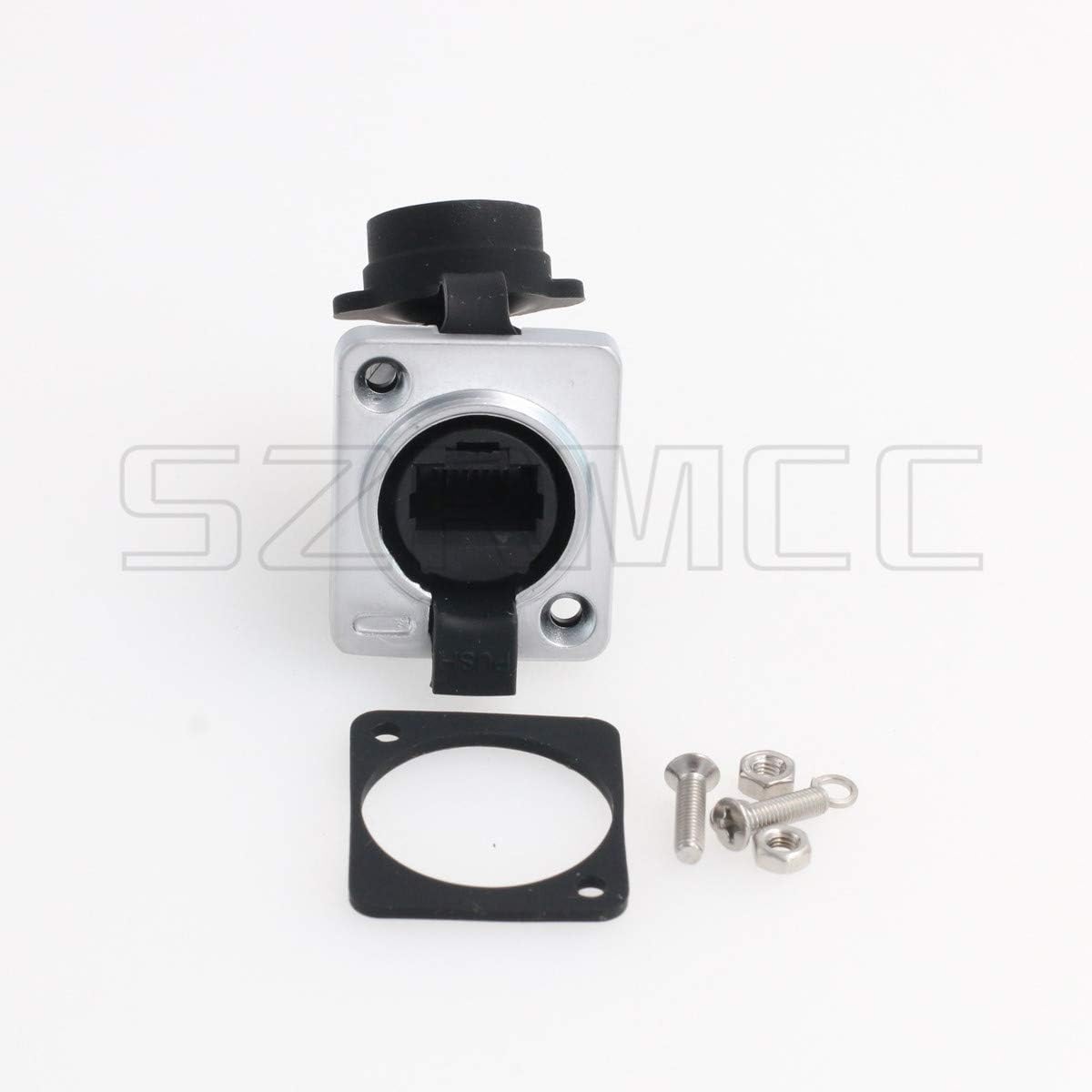 SZRMCC RJ45 Panel Mount Connector Cat5e RJ45 Ethernet Female LAN Module Bulkhead Panel Mount Coupler IP65 Waterproof Connector Socket with DustCap - Image 3