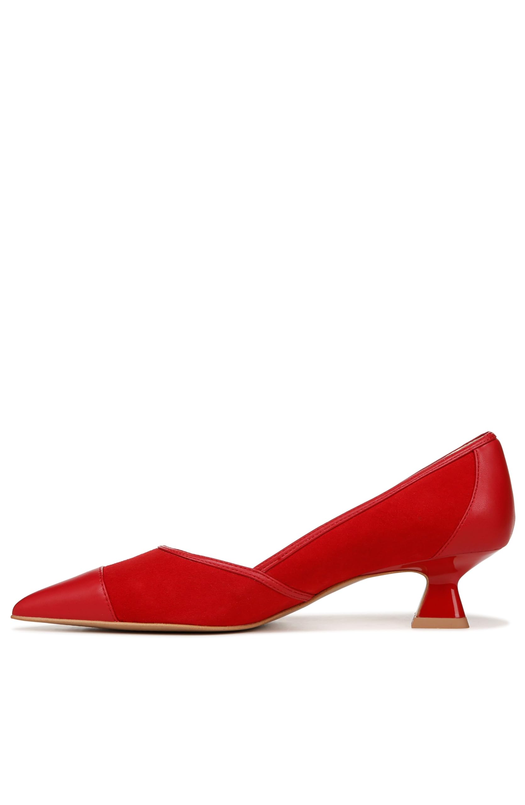 Franco Sarto Womens Darcy Pointed Toe Kitten Heel Pumps Cherry Red Leather 9.5 M