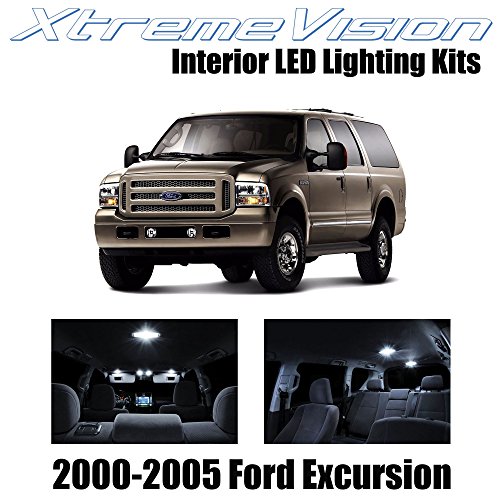 XtremeVision Ford Excursion 2000-2005 (12 Pieces) Pure White Premium Interior LED Kit Package + Installation Tool