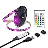 WENICE LED Strip Lights 4m/157in for 65/70/75 inch TV, USB 5v RGB Flexible 5050 Light with 24 Key IR Remote Dimmable LED Strip Kit-multi color