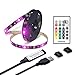 WENICE LED Strip Lights 4m/157in for 65/70/75 inch TV, USB 5v RGB Flexible 5050 Light with 24 Key IR Remote Dimmable LED Strip Kit-multi color