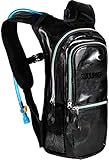 Sojourner Rave Hydration Pack Backpack - 2L Water Bladder Included for Festivals, Raves, Hiking, Biking, Climbing, Running and More (3 Pocket)