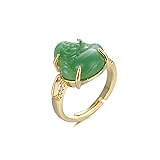 Pingyongchang Laughing Buddha Ring 18k Gold Plated