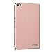 kwmobile Flip Cover Compatible with Huawei MediaPad X2 7.0 - Chic PU Leather Tablet Case with Window - Rose Gold