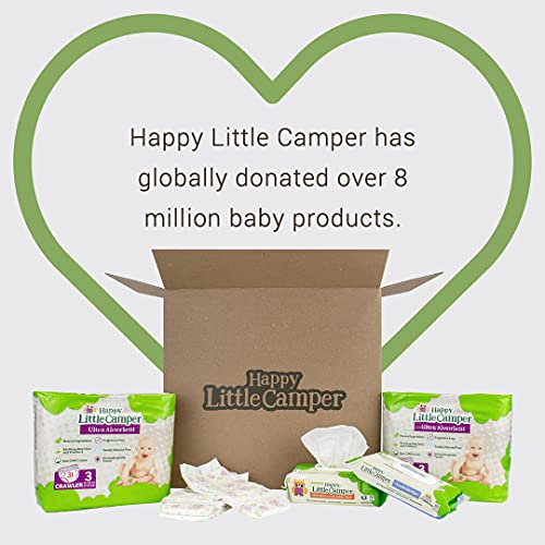 Happy Little Camper Natural Diapers, Disposable Cotton Baby Diapers with Aloe, UltraAbsorbent