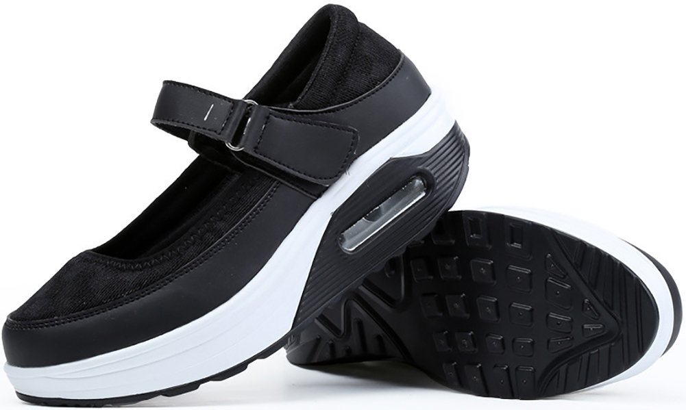 Odema Women's Mary Jane Platform Wedges Sneakers Black SizeUS5.5 - Image 3