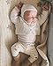 Amoureux Bebe Super Soft Turkish 100% Cotton Knit Baby Hat Bonnet. (Baby Pilot Cap)