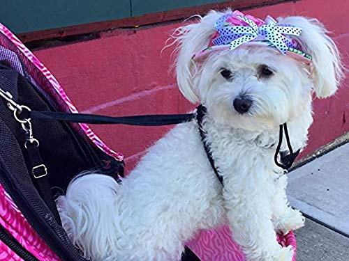 Leson Baseball Caps Hats with Neck Strap Adjustable Comfortable Ear Holes for Small Medium and Large Dogs in Ourdoor Sun Protection (M, Pink Princess) - Thumbnail 4