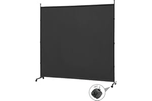 SIMFLAG 6FT Single Panel Room Divider with Wheels,Rolling Fabric Room Dividers for Partition Privacy Screens,Freestanding Wall Divider for Home Office,Restaurant,Hospital,(Black)