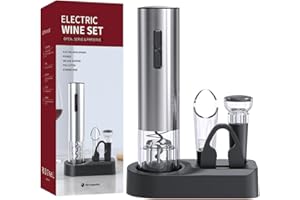 Vikuces® Premium Electric Wine Bottle Opener Set, Rechargeable Wine Corkscrew, Wine Stopper and Wine Aerator Pourer