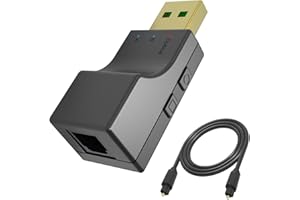 Isobel USB Bluetooth 5.0 Transmitter with Digital Optical Input, Low Latency Wireless Audio Adapter Bluetooth Aux Adapter for