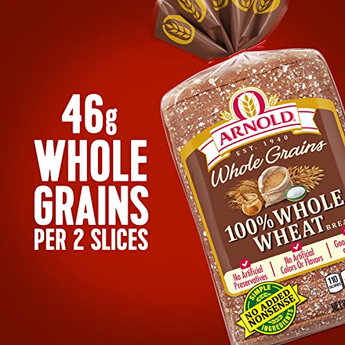 Arnold Whole Grains 100 Whole Wheat Bread, Baked with Simple