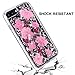 HoneyAKE Case for iPhone 7 Plus iPhone 8 Plus Case Glitter Cute Pretty Girly Case with Natural Flower Durable Shockproof Hard PC Cover Flexible TPU Frame for iPhone 6 Plus 6s Plus 7 Plus 8 Plus, Pink