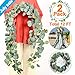 Artificial Greenery Garland, Camlinbo Eucalyptus Willow Garland Total 12Ft Christmas Garland Leaf Vines Ivy Garland Hanging Wreath for Wedding Arch Backdrop Wall Party Decor-Eucalyptus Grey
