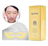 24K Gold Collagen Eye Mask, 20 Pair Bright Eye Firming Reduce Dark Circles and Puffiness Anti-aging Eye Care Pads, Under Eye Patches For Men and Women (Big eye mask)