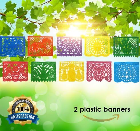 White Papel Picado Mexican Paper -4 PACK- Large Mexican White Banners Mexico Fiesta Party Decorations -40 Panels Mexican Wedding Garland Flags -Handmade