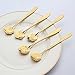 ERCRYSTO Stainless Steel Tableware Creative Flower Coffee Spoon, Stirring Spoon, Sugar Spoon, Mixing Spoon, Tea Spoon, Ice Cream Spoon, 8 Different Patterns in 1 Set, Color Golden