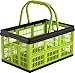 CleverMade CleverCrates 16 Liter Shopping Basket/Grocery Tote: Collapsible Storage Bin/Container, Kiwi Green