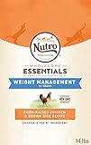 NUTRO WHOLESOME ESSENTIALS Weight Management Adult Dry Cat Food Farm-Raised Chicken & Brown Rice Recipe, 14 lb. Bag