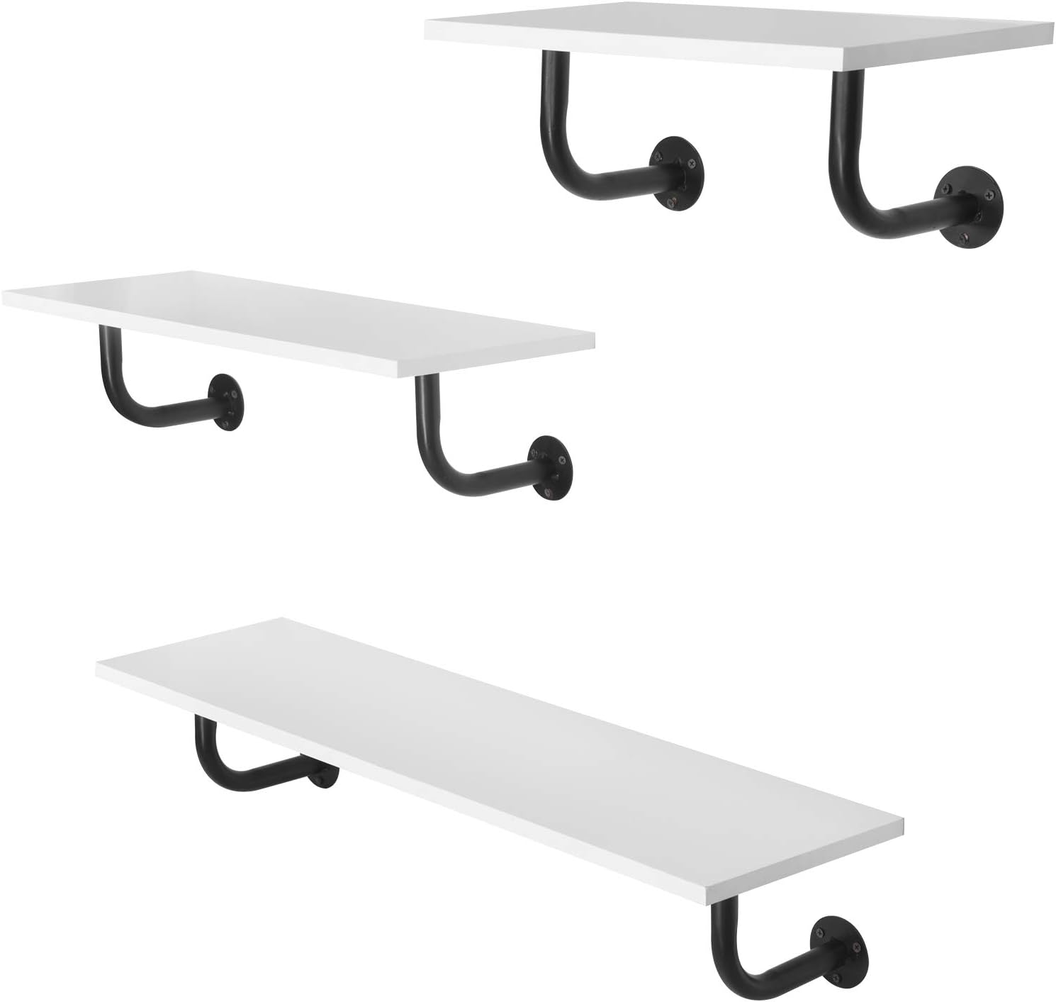 WOLTU 3er Set Wandboard Wandregal Schweberegal Hängeregal MDF Weiß