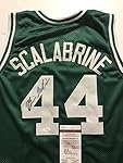 Autographed/Signed Brian Scalabrine Boston Celtics Green Basketball Jersey JSA COA