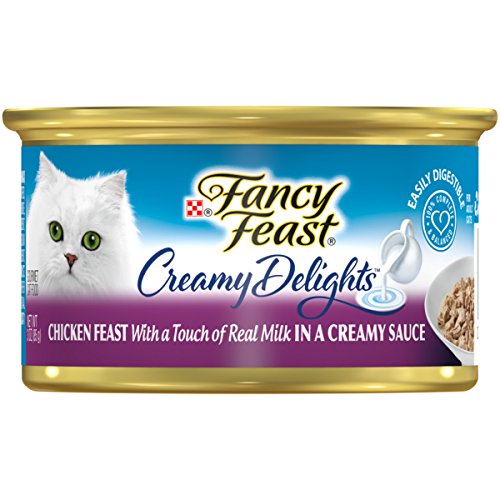 Purina Fancy Feast Pate Wet Cat Food; Creamy Delights Chicken Feast in a Creamy Sauce - 3 oz. Can, Pack of 24