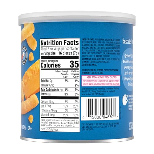 GERBER GRADUATES LIL’ CRUNCHIES, MILD CHEDDAR – 1.48OZ