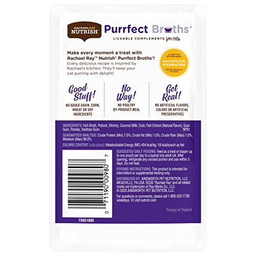 Rachael Ray Nutrish Purrfect Broths Natural Wet Cat Food, Creamy