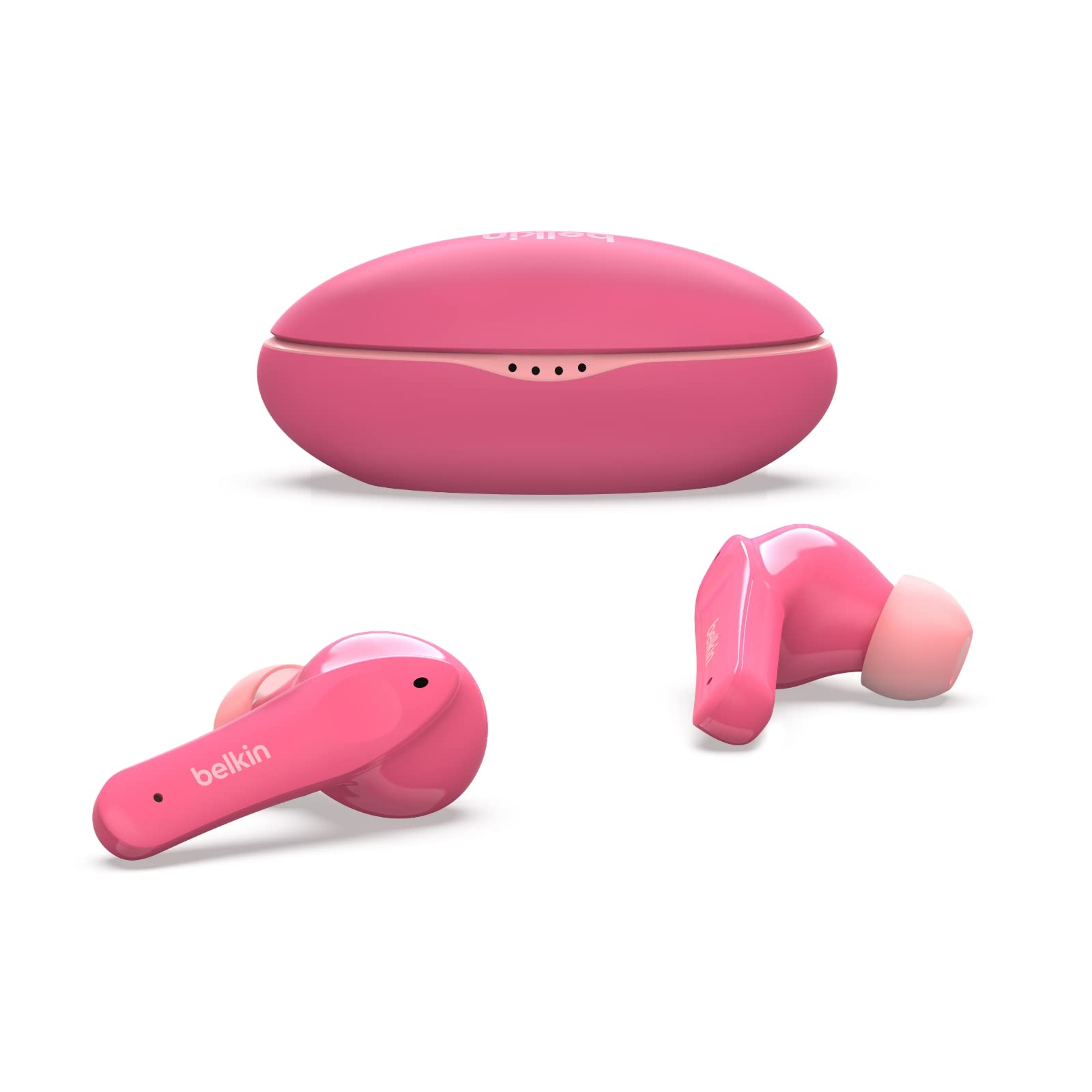 Belkin SOUNDFORM Nano, True Wireless Earbuds for Kids, 85dB Limit for Ear Protection, Online Learning, School, IPX5 Certified, 24 H Play Time for iPhone, iPad, Kindle, Pixel and More – Pink — image 1